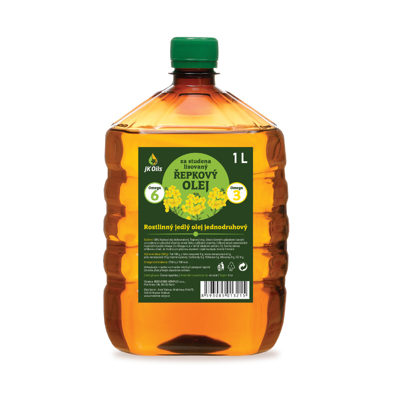 JK OILS řepkový olej lisovaný za studena 1 litr